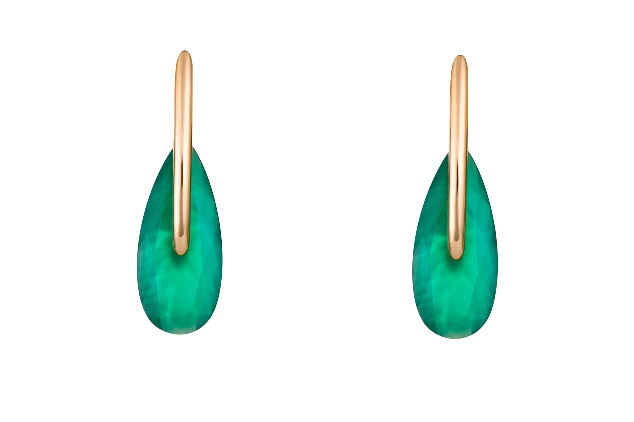 Mario Mossa - Orecchini in oro rosa con agata verde